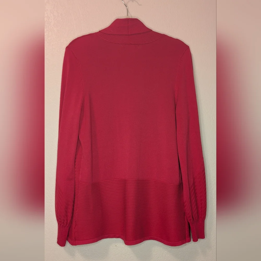 Liz Claiborne Vibrant Red Open Cardigan - Picture 3 of 7